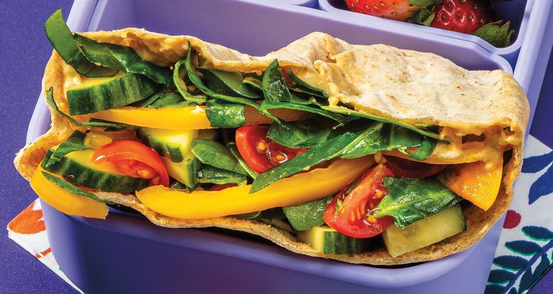 Veggie And Hummus Pita Pockets