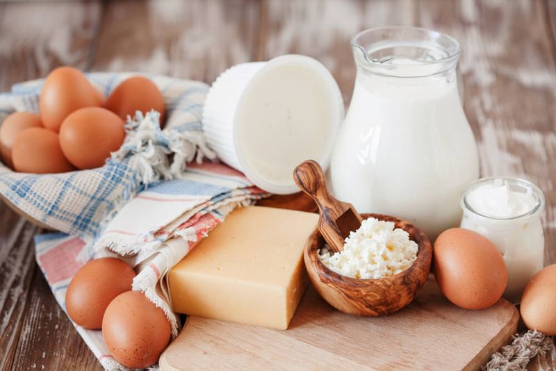 Vitamin B2 (Dairy, Eggs, Green Vegetables)
