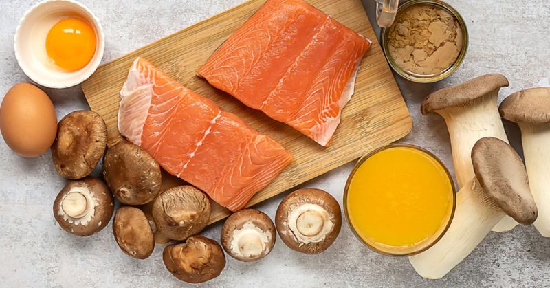 Vitamin D (Fatty Fish, Egg Yolks, Fortified Milk, Fortified Cereals, Mushrooms)
