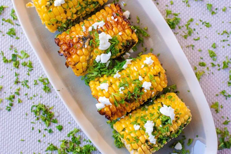 Grilled Corn On The Cob With Herb Butter