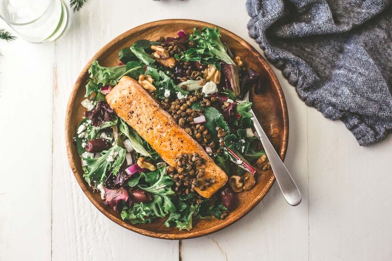 Grilled Salmon With Lentil Salad