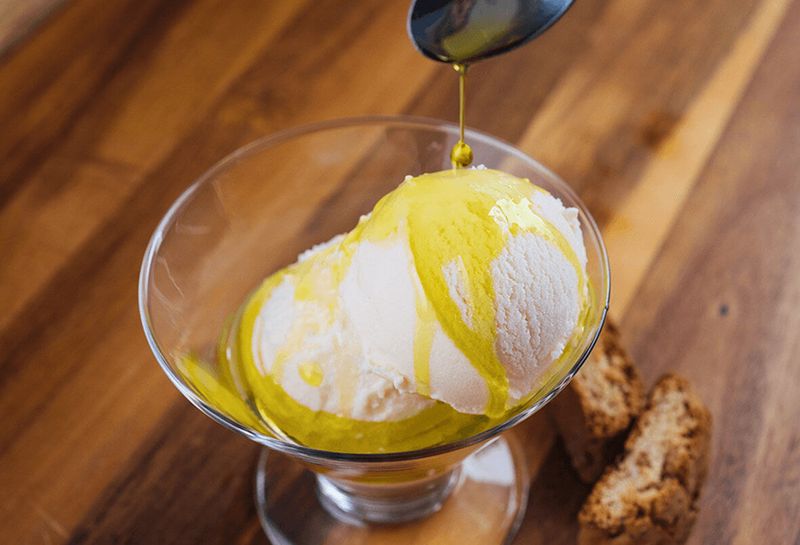 Vanilla Ice Cream And Olive Oil