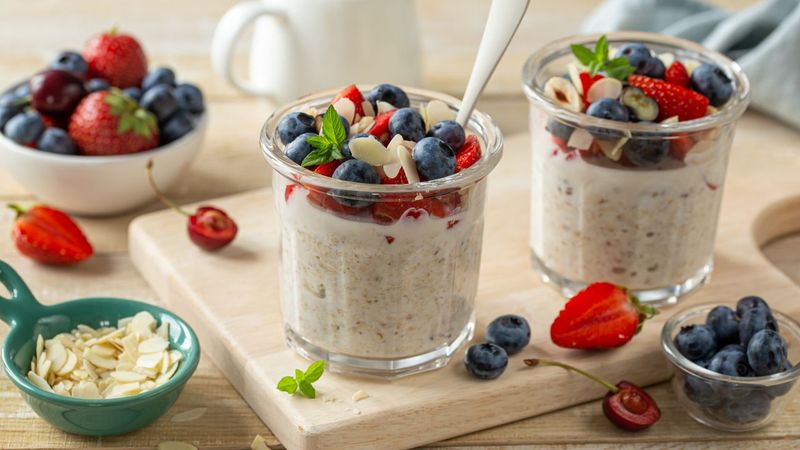 Overnight Oats With Berries And Chia Seeds