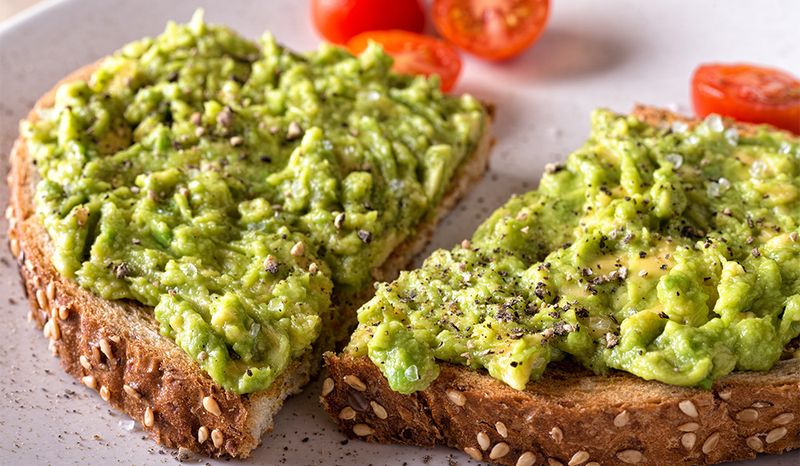 Mash Avocado On Wholegrain Toast