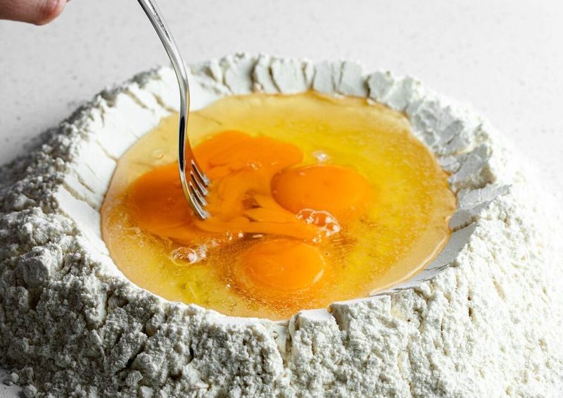 Add Eggs To The Centre