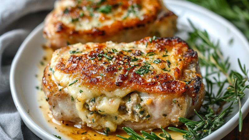 Stuffed And Baked Pork Chops