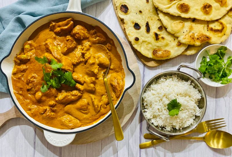 Butter Chicken And Naan Bread