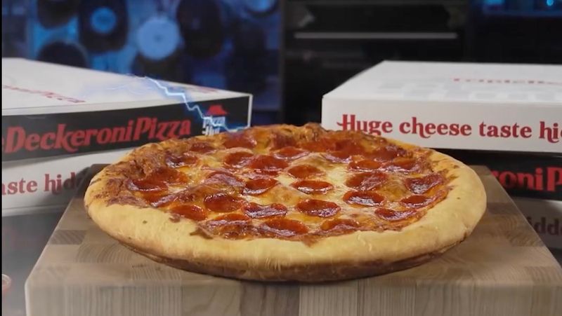 Pizza Hut's Triple Deckeroni Pizza