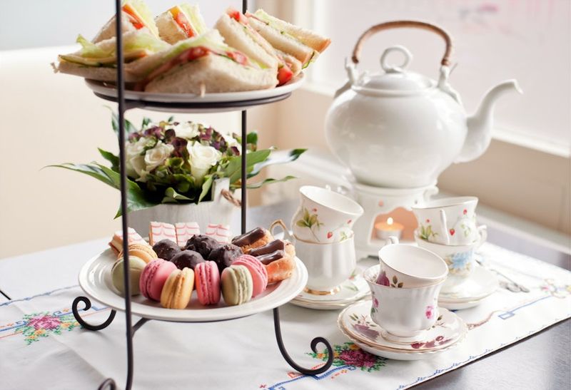 Tea With Light Sandwiches And Scones