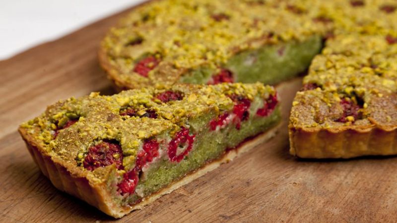 Bakewell Slice With Raspberry And Pistachio