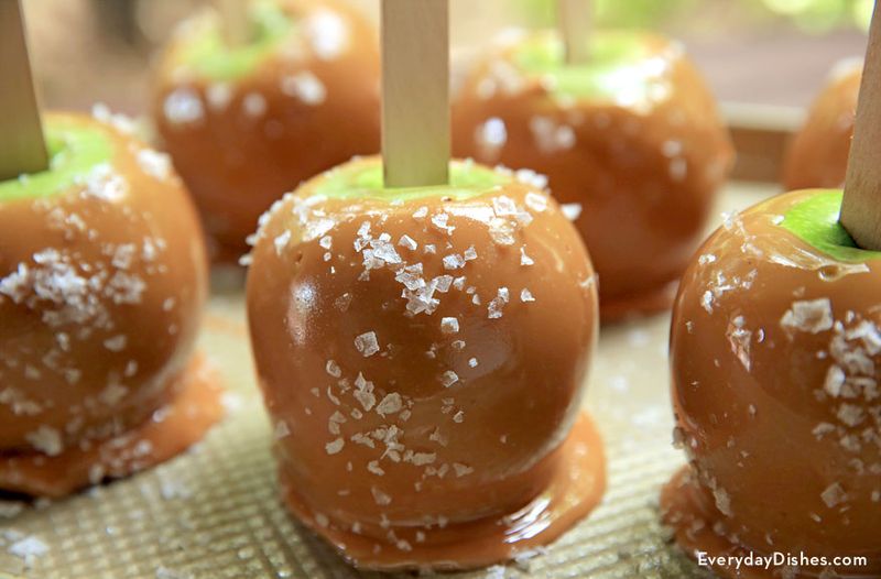 Caramel-Coated Candy Apples With Sea Salt
