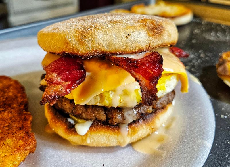 Breakfast Sandwiches With Sausage, Egg, And Cheese