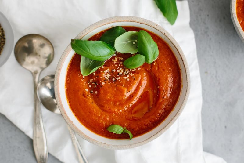 Creamy Roasted Tomato And Red Pepper Soup