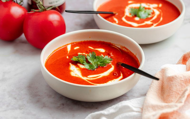 Creamy Roasted Red Pepper And Tomato Soup