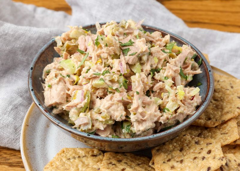 Tuna Salad On Wholegrain Crackers