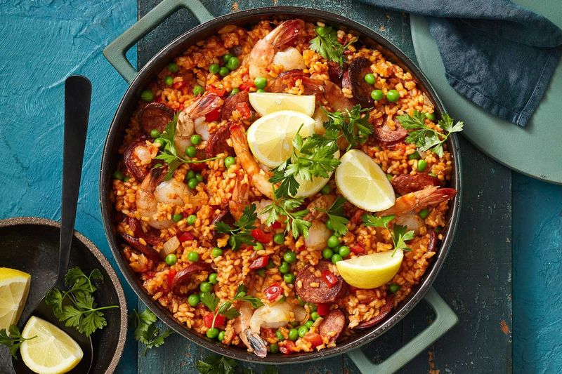 Spicy Prawn And Rice Pan
