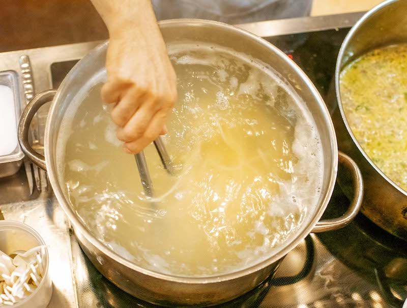 Cook Briefly In Boiling Salted Water