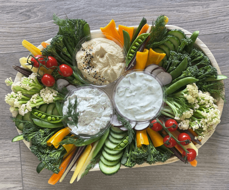 Vegetable Crudité Platter With Hummus