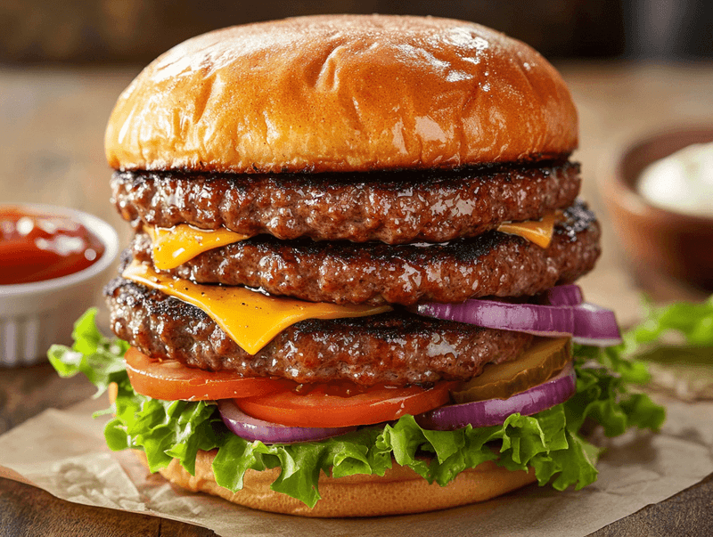 Mega-Stuffed Triple Burgers