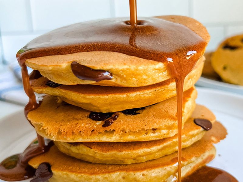 Pancakes Loaded With Syrup And Butter