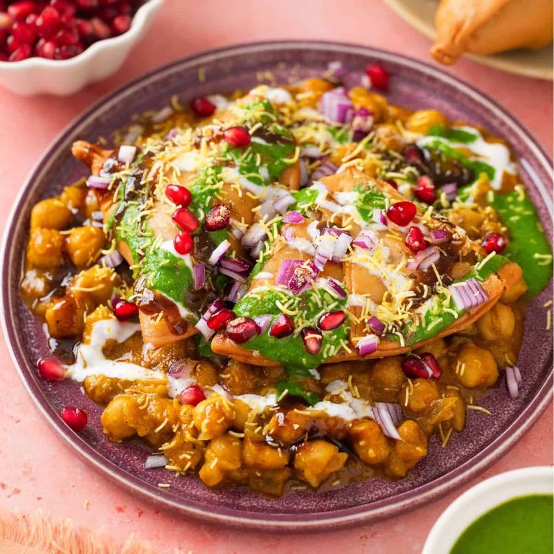 Indian Potato Samosa Chaat