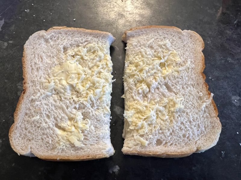 Dry Cheese Sandwiches On White Bread