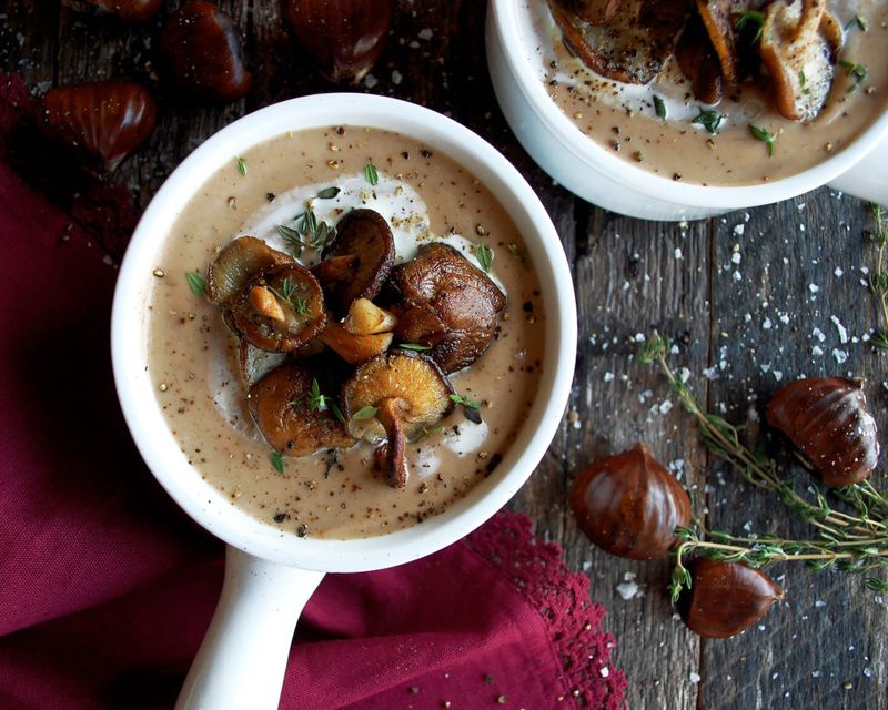 Creamy Mushroom And Chestnut Soup