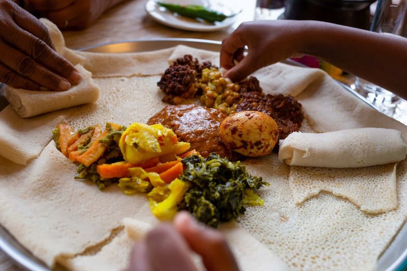 Ethiopian Injera With Stews