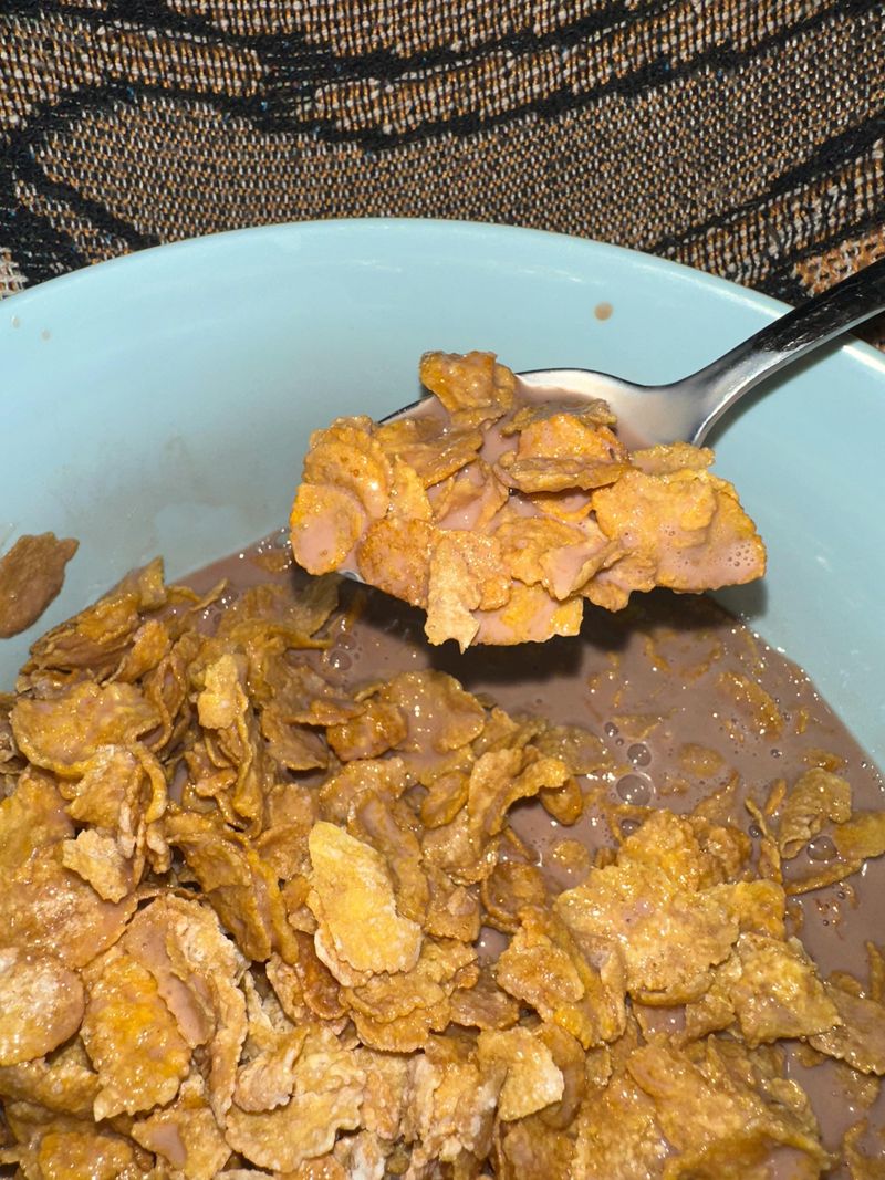 Frosted Flakes With Chocolate Milk