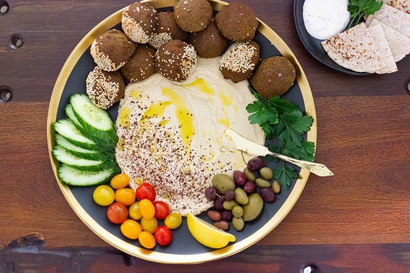 Middle Eastern Falafel And Hummus