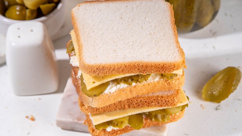 White Bread Sandwiches With Processed Fillings