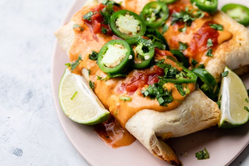 Veggie Burrito Loaded With Guacamole