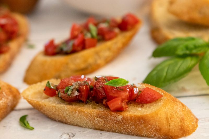 Bruschetta With Tomato, Basil, And Olive Oil