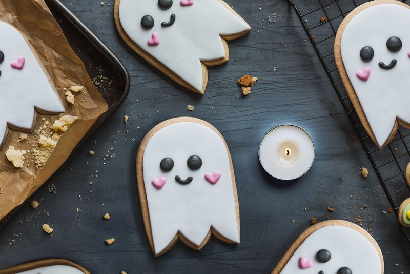 Ghost-Shaped Shortbread Cookies