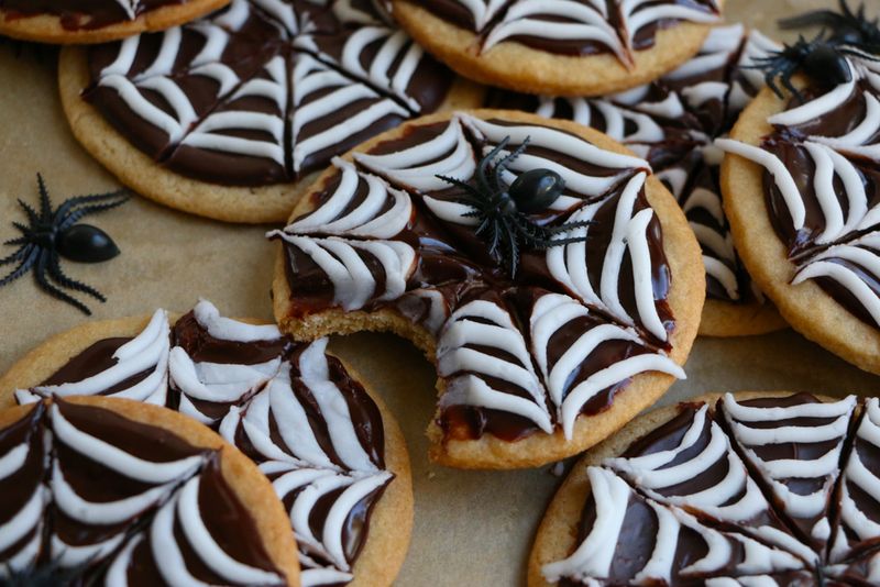 Spider Web Decorated Cookies
