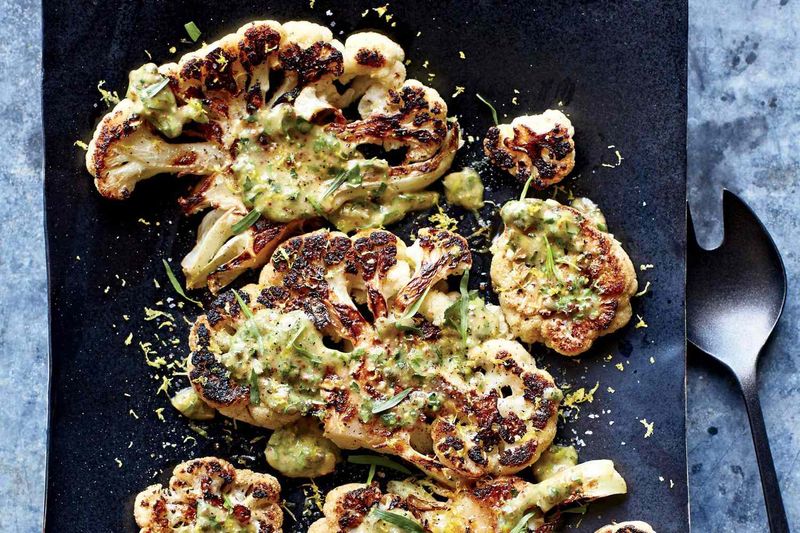 Roasted Cauliflower Steaks With Garlic Herb Butter