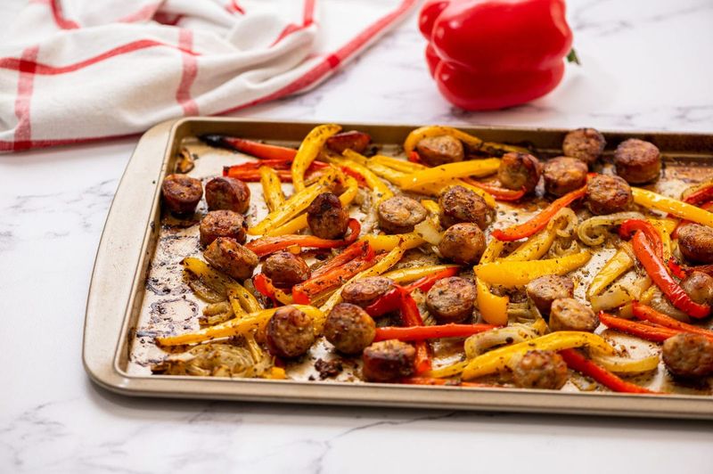 Sausage And Pepper Tray Bake