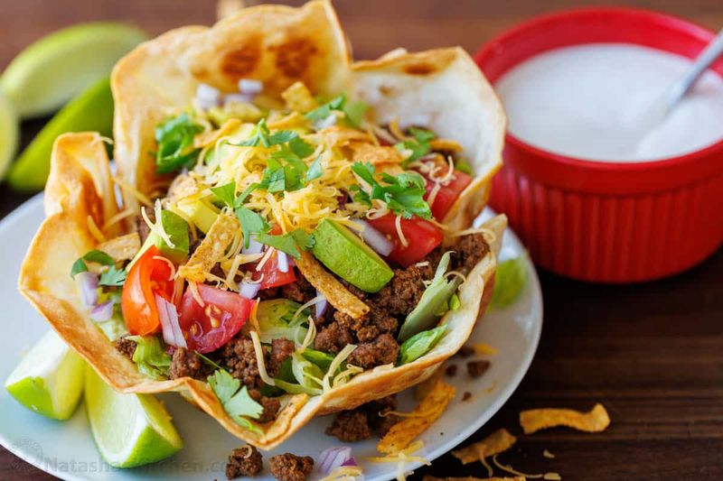 Taco Salad In A Fried Shell