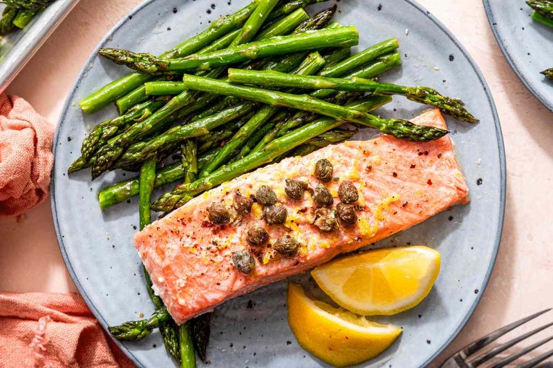 Prince Charles - Organic Salmon With Steamed Asparagus