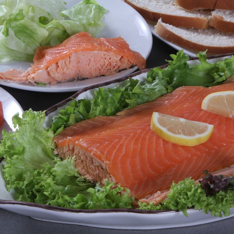 Coln Valley Poached Scottish Salmon Dressed With Smoked Salmon