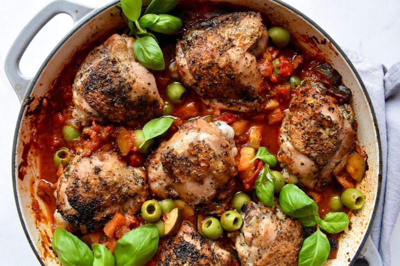 Mediterranean Chicken With Olives