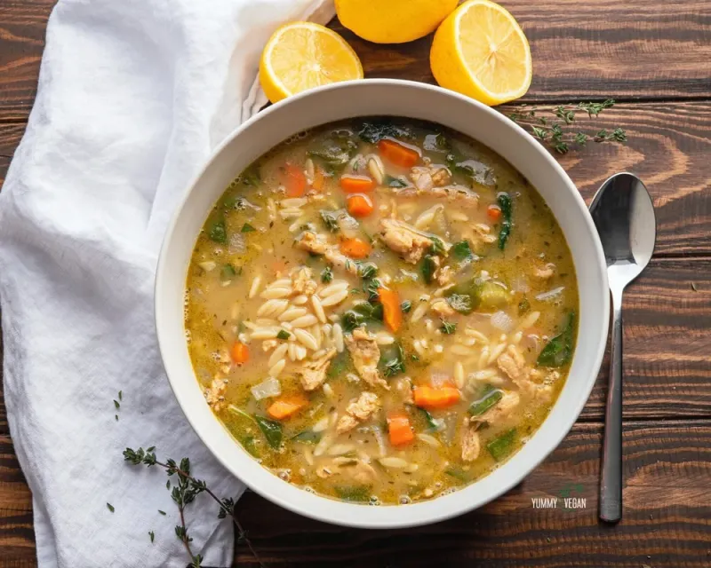 Lemon Chicken Orzo Soup