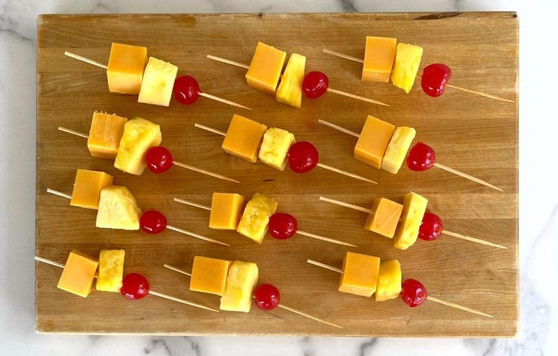 Pineapple And Cheese Skewers