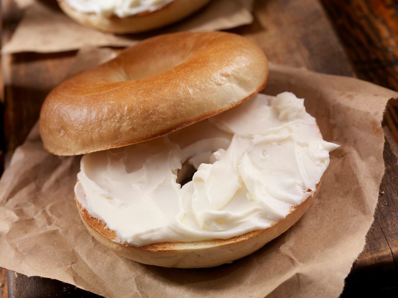 White Bagels With Cream Cheese
