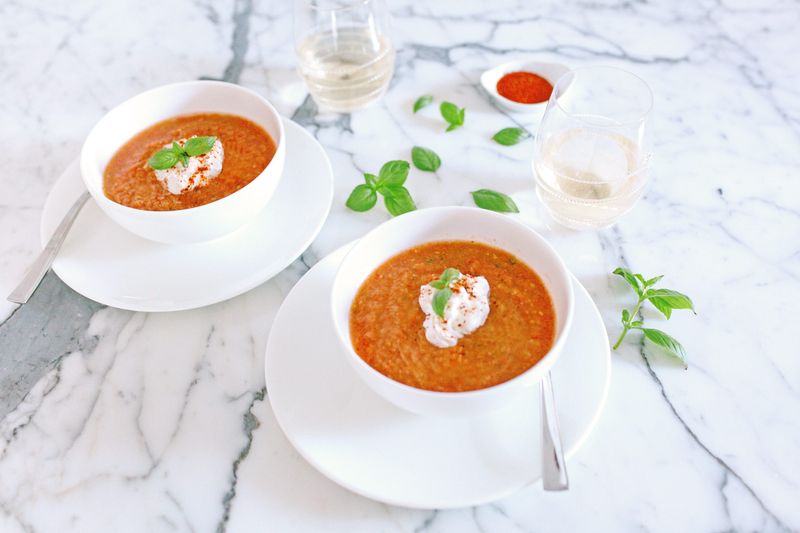 Gazpacho With Fresh Basil