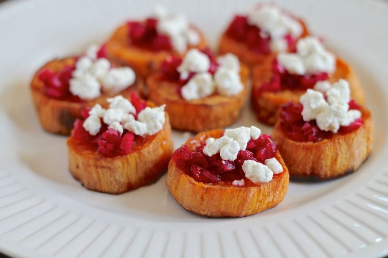 Sweet Potato Bites With Goat's Cheese