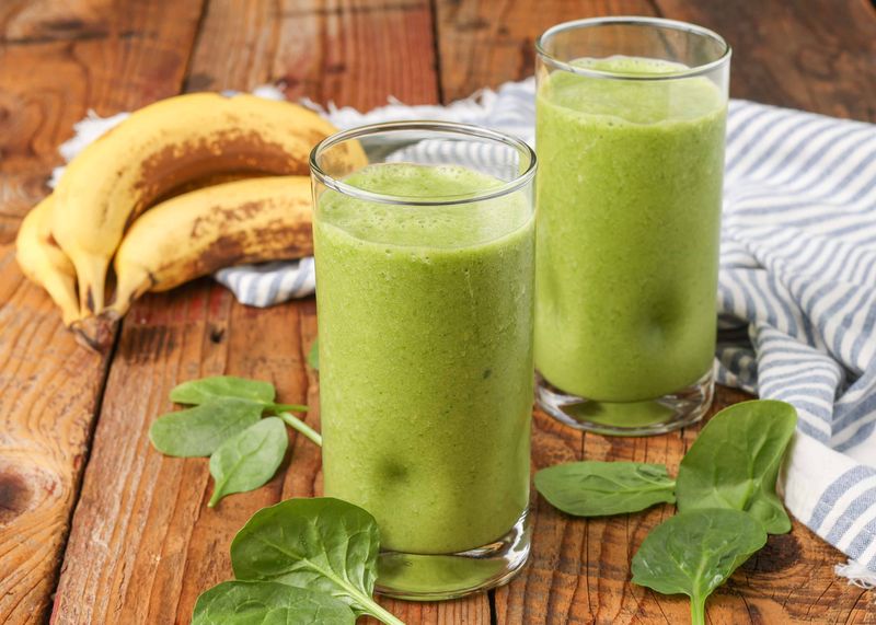 Smoothie With Banana, Spinach, And Protein Powder