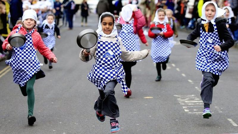 Pancake Races On Shrove Tuesday