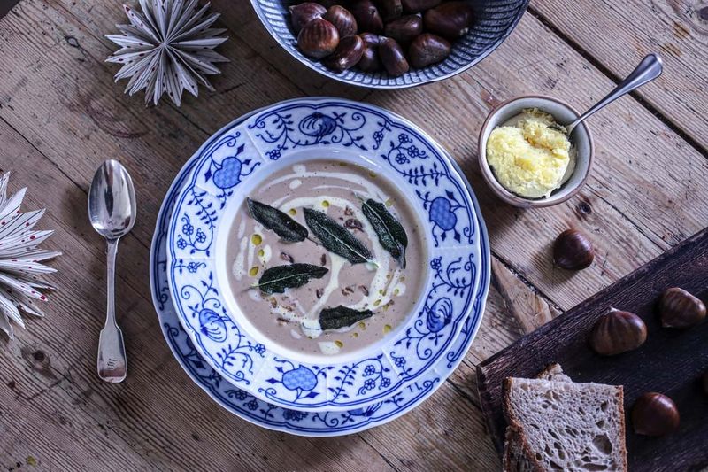 Creamy Chestnut And Sage Soup