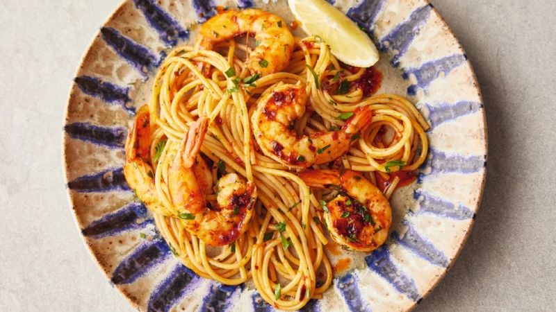 Tunisian Shrimp Spaghetti